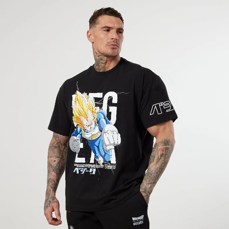 Feminine Charm Vanquish DBZ CS Vegeta Black Oversized T Shirt