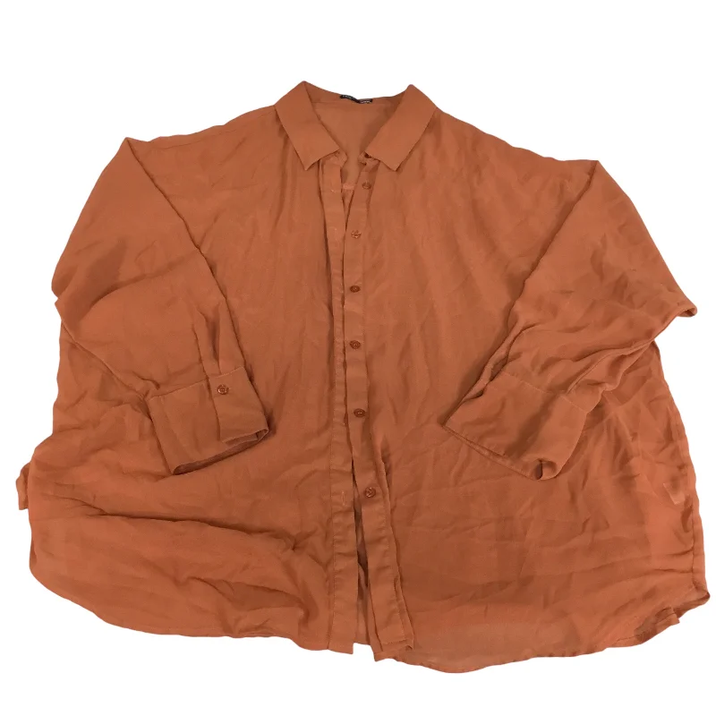 French Style Tunic Long Sleeve By Fashion Nova In Orange, Size: 3x