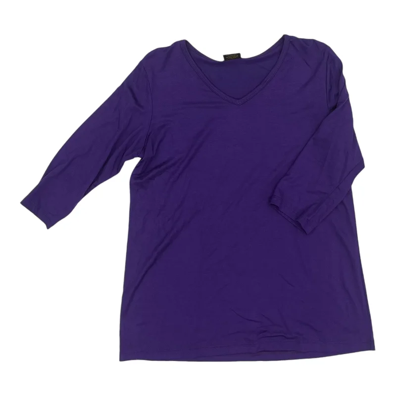 Fashion Touch Top 3/4 Sleeve Basic By Clothes Mentor In Purple, Size:Xl