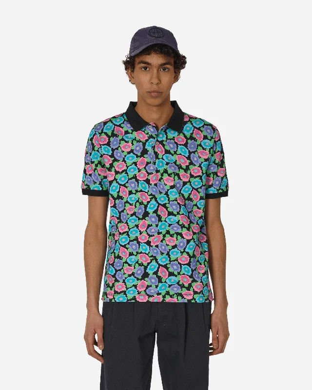 Street Cool Floral Polo T-Shirt Black