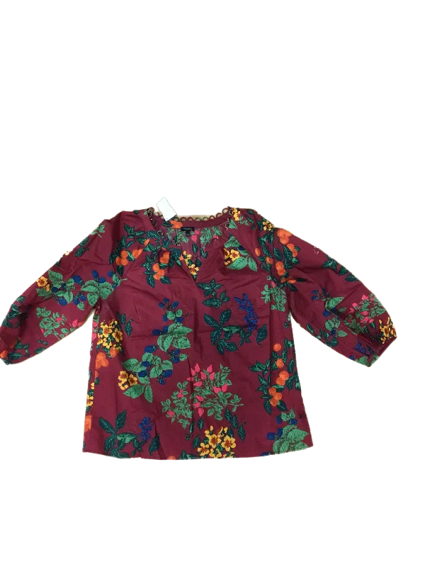 High Street Fashion Top 3/4 Sleeve By Talbots In Multi-colored, Size: L