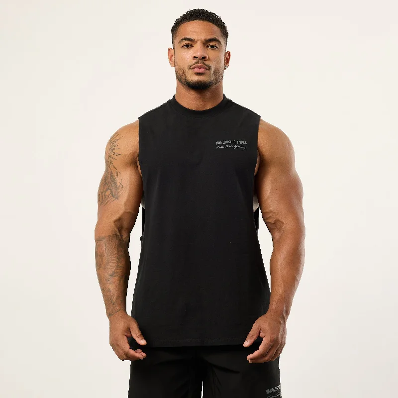 Elegant Fit Vanquish Black Signature Sleeveless T Shirt