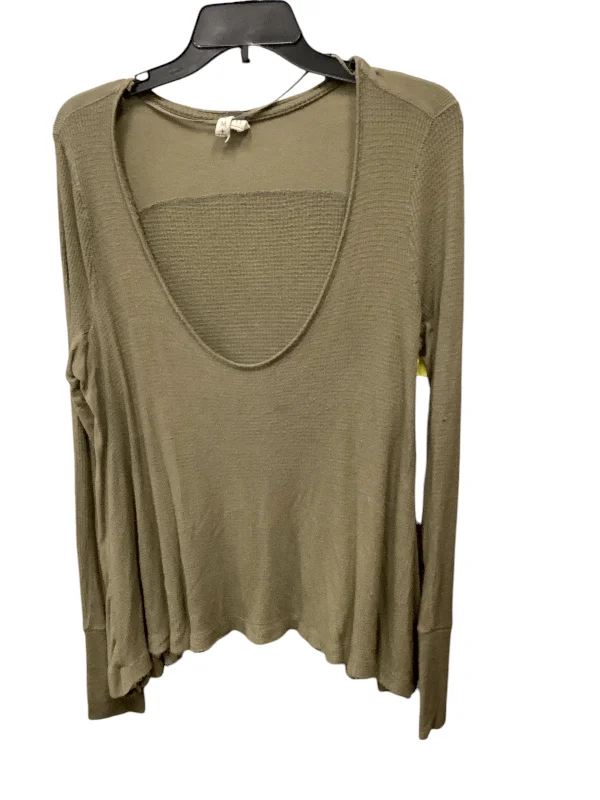Cute Style Top Long Sleeve By We The Free In Green, Size: M