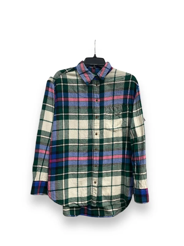 Autumn Selection Top Long Sleeve By Gap In Plaid Pattern, Size: S