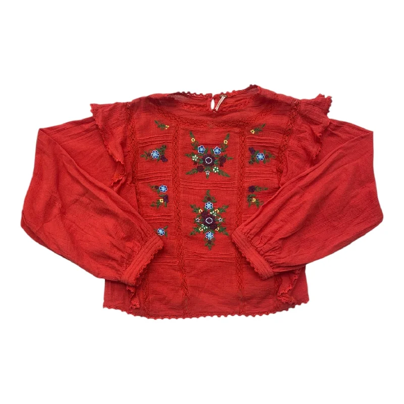 Fashion Expert Top Long Sleeve By Free People In Red, Size: S