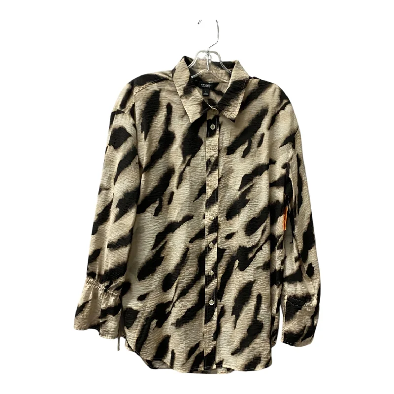 Multifunctional Style Top Ls By Simply Vera In Black & Tan, Size:L