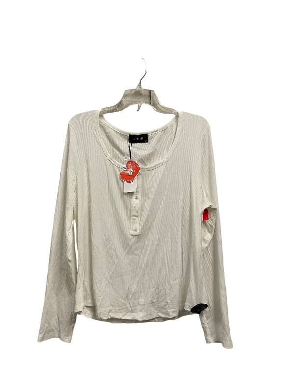 Editorial Design Top Long Sleeve By Clothes Mentor In White, Size: 2x