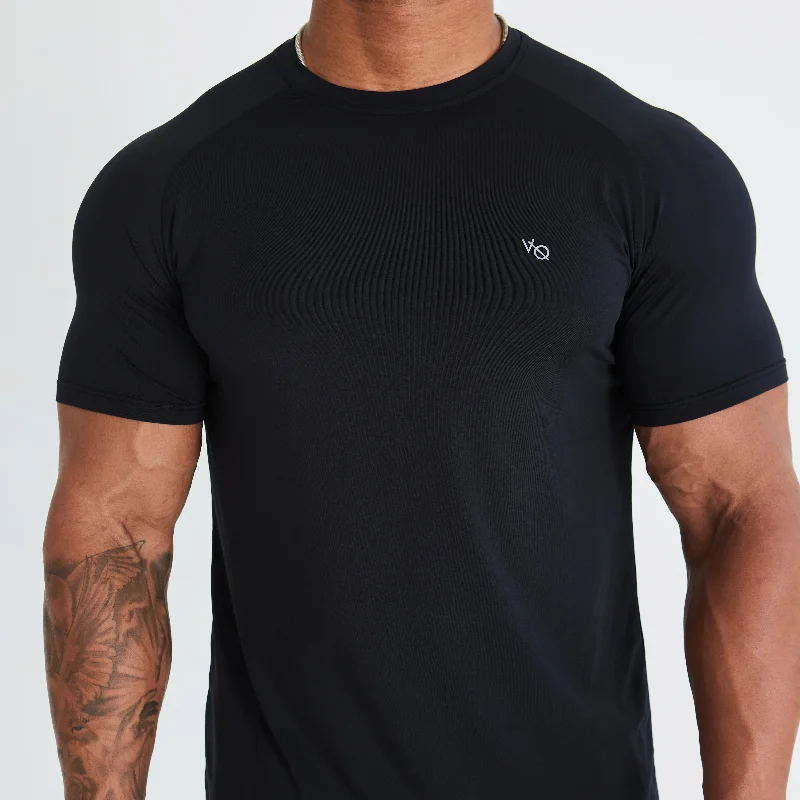 High Street Design Vanquish Essential Black Performance Short Sleeve T Shirt