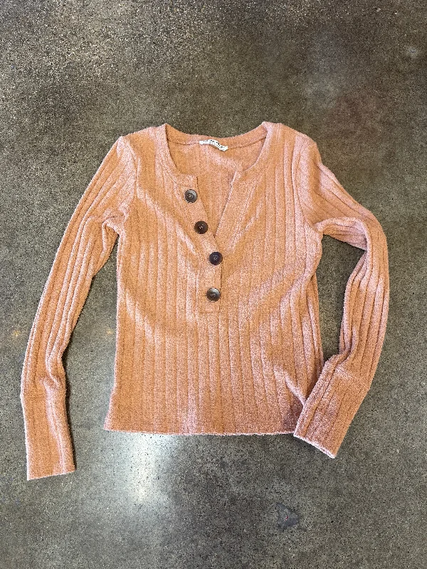 Elegant Temperament Top Long Sleeve By We The Free In Orange, Size: S