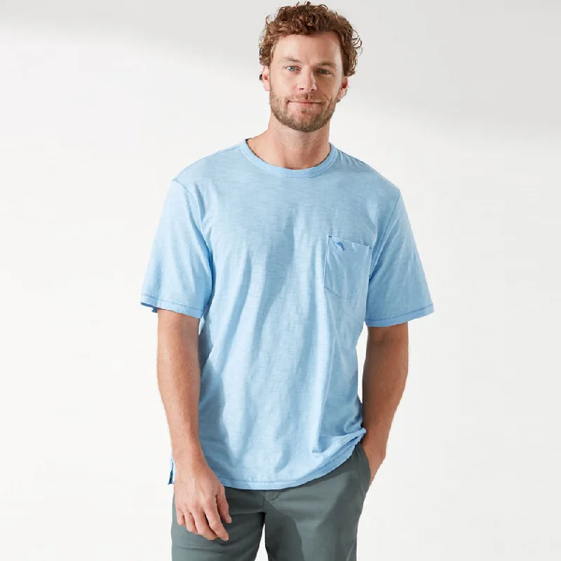 Cool Breeze At Night Tommy Bahama Bali Beach Crew T-Shirt - Chambray Blue*