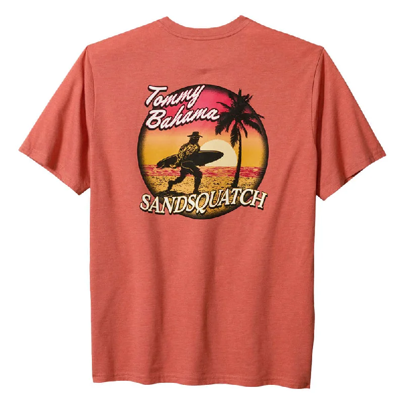 Street Fashion Tommy Bahama Sandsquatch Pocket T-Shirt - Red Ginger Heather