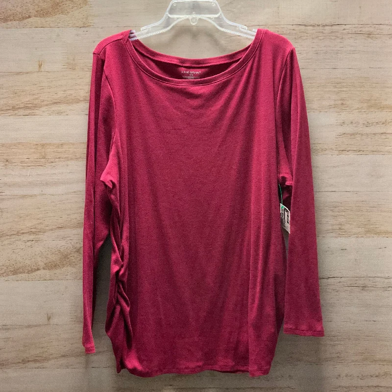 Comfort Fit Top Long Sleeve Basic By Lane Bryant In Red, Size: 3x