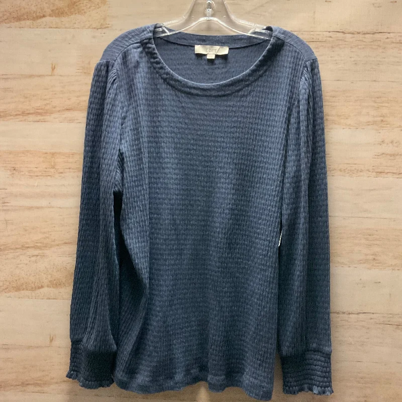 Cozy Sweaters Top Long Sleeve By Loft In Blue, Size: 2x