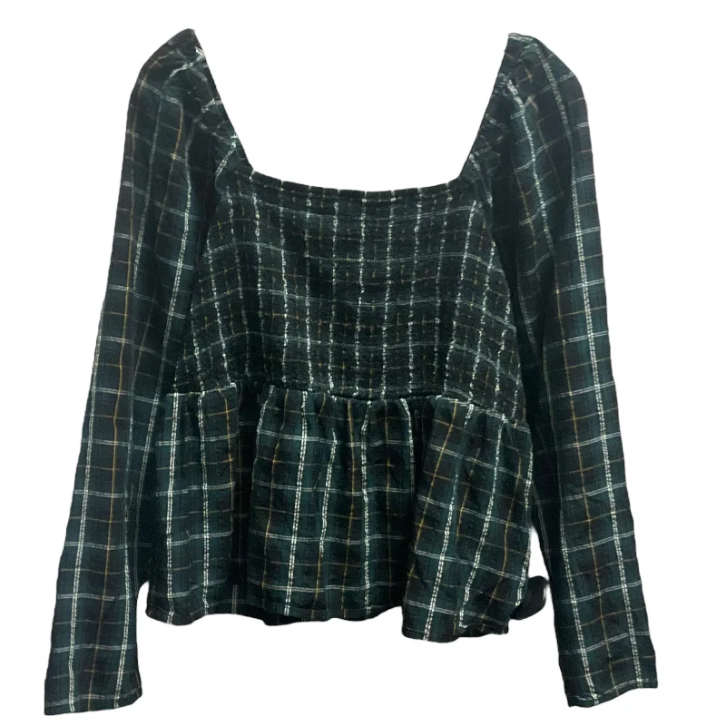Trendy Traveler Top Long Sleeve By Old Navy In Plaid Pattern, Size: Xl