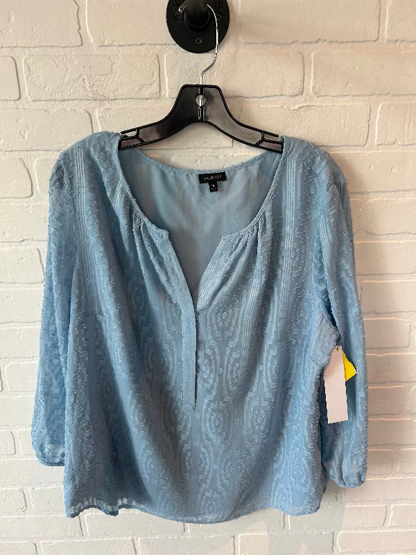 Cozy Chic Trends Top Long Sleeve By Talbots In Blue, Size: Xl