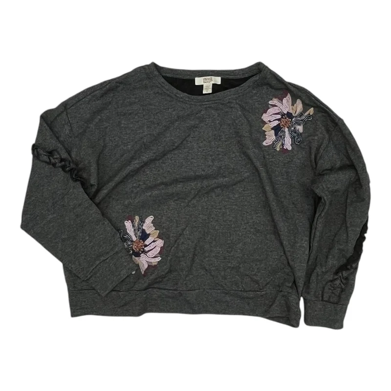 Comfortable down Top Ls By Vintage America In Grey, Size:Xl