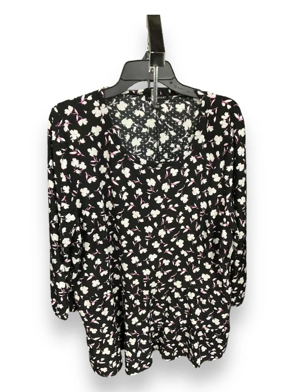 Chic Outfits Tunic 3/4 Sleeve By Lane Bryant In Floral, Size: 1x
