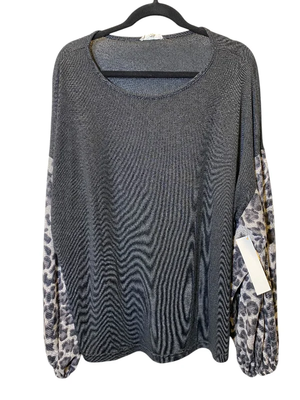Fresh And Elegant Top Long Sleeve By Easel In Black, Size: 1x
