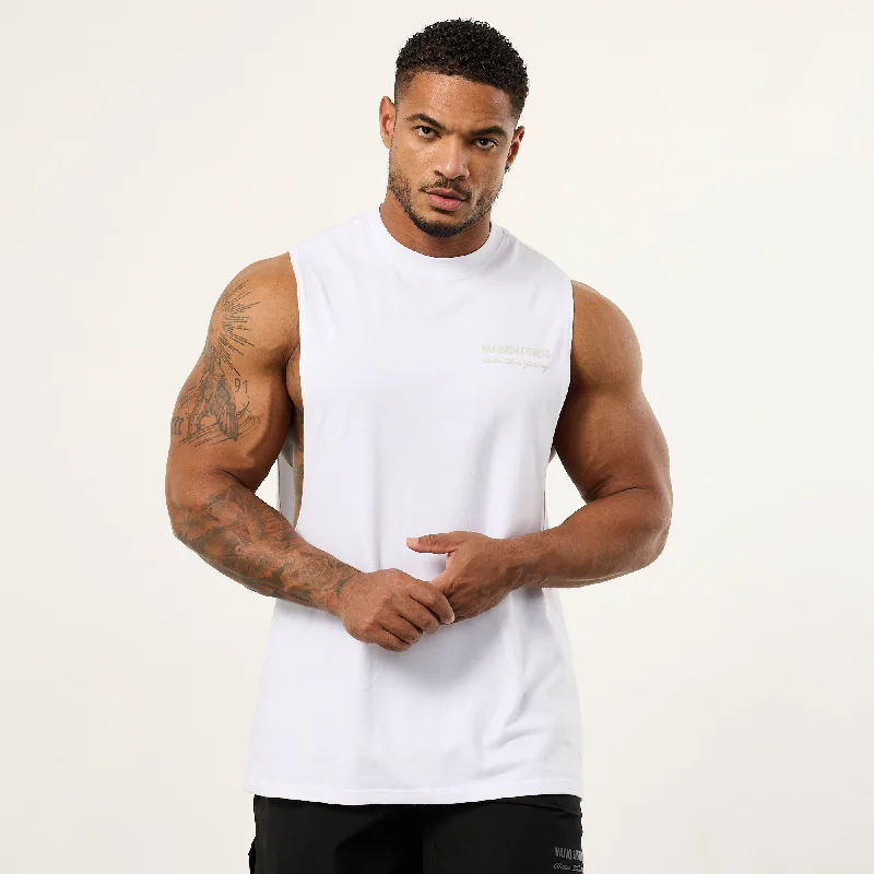 Soft Comfort Vanquish White Signature Sleeveless T Shirt