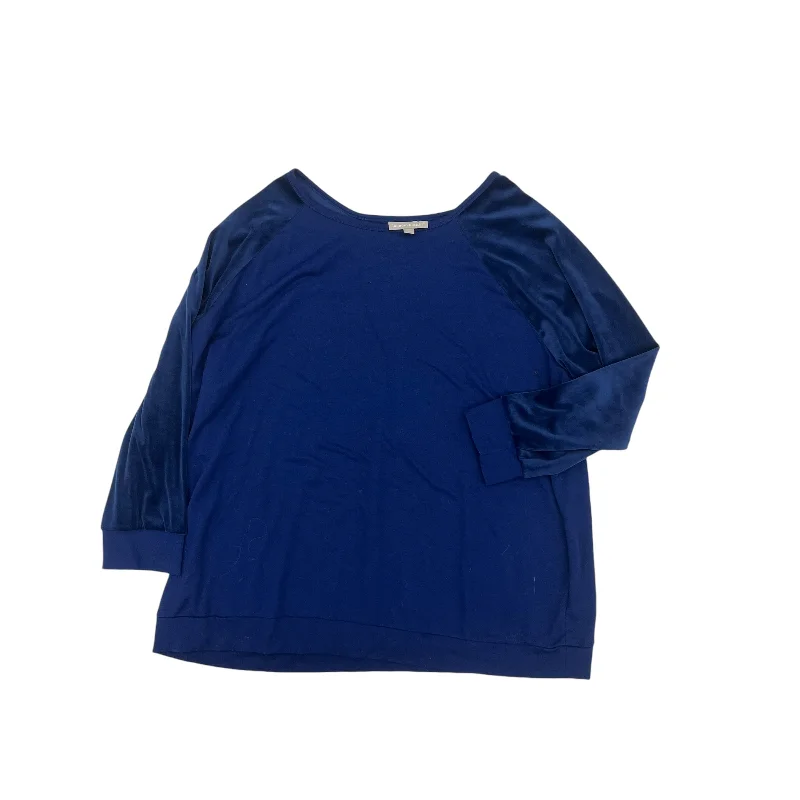 Exquisite Embroidery Top Ls By Woman Within In Blue, Size:1X