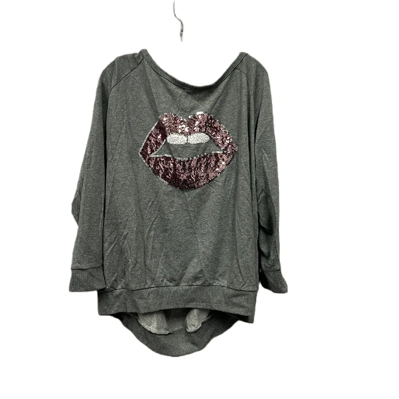 Sports And Leisure Top Long Sleeve By Torrid In Grey, Size: 4x