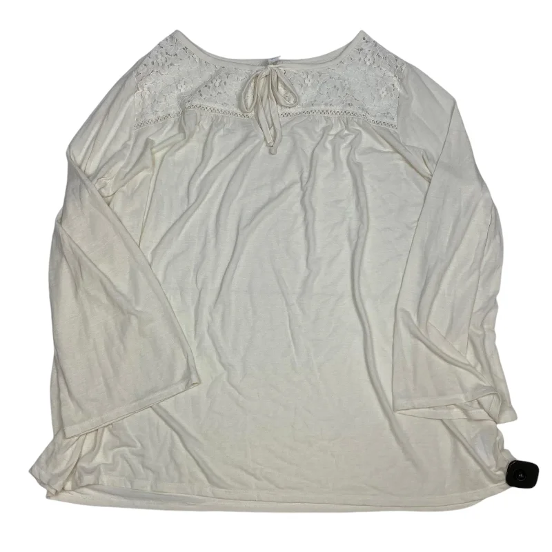 Light And Breathable Top Long Sleeve By Old Navy In Cream, Size: 3x