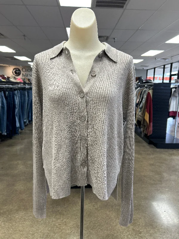 Cozy Outfit Top Long Sleeve By Splendid In Taupe, Size: S