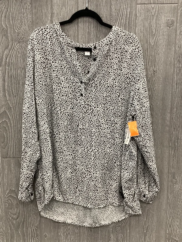 High-end Wear Top Long Sleeve By Amazon Essentials In Animal Print, Size: Xl