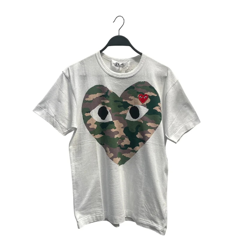 Slim Fit PLAY COMME des GARCONS/T-Shirt/L/Cotton/WHT/Camo Heart