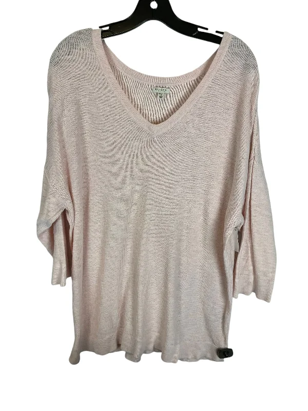 French Retro Top Long Sleeve By Sonoma In Pink, Size: 1x