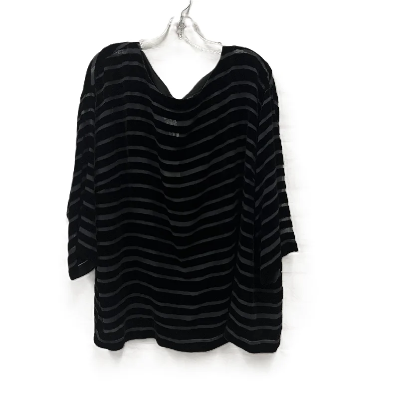 Cute Design Top Long Sleeve By Eileen Fisher In Black, Size: 1x
