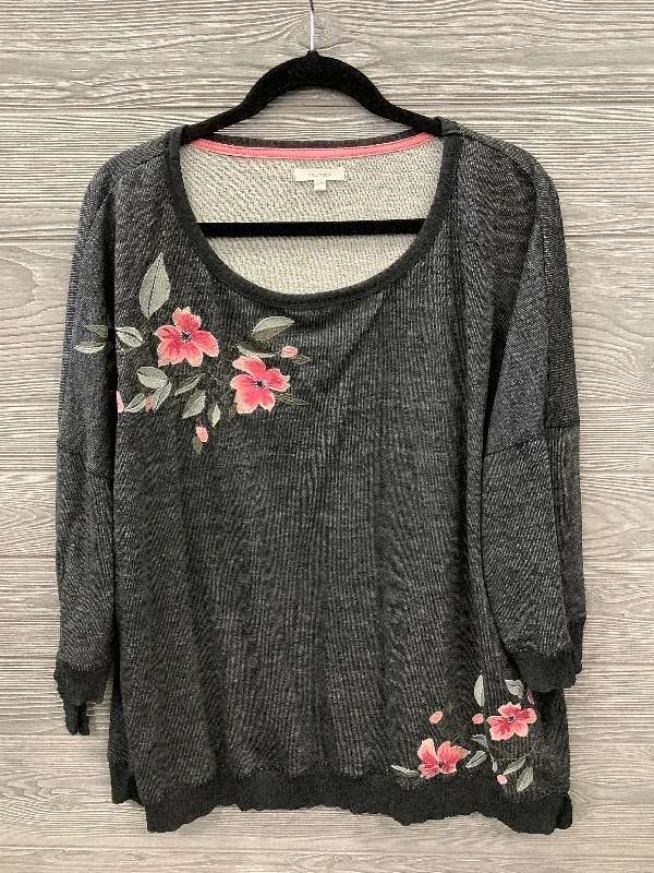 Everyday Outfits Top Long Sleeve By Maurices In Grey, Size: 3x