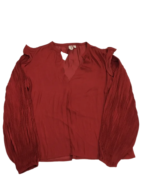Classic Style Top Long Sleeve By Dolan Left Coast In Red, Size: M