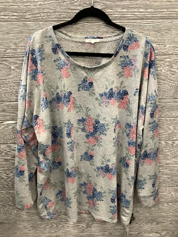 Relaxed Fashion Top Long Sleeve By Maurices In Floral Print, Size: 3x