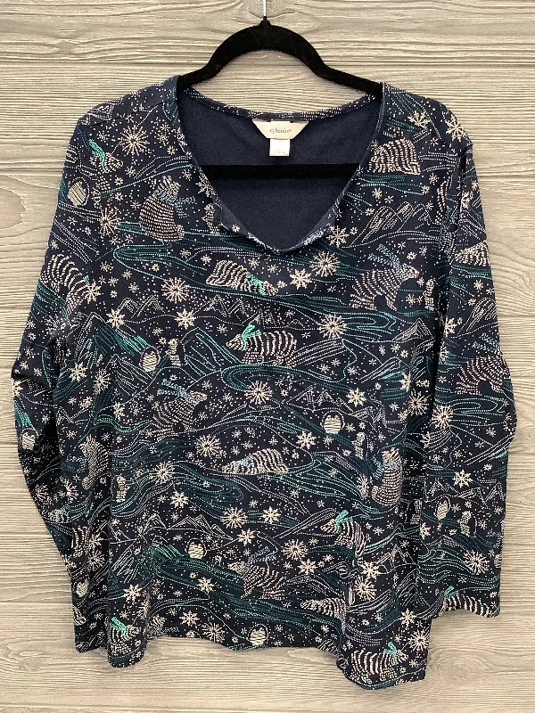 Trendy Looks Top 3/4 Sleeve By Cj Banks In Blue, Size: 2x