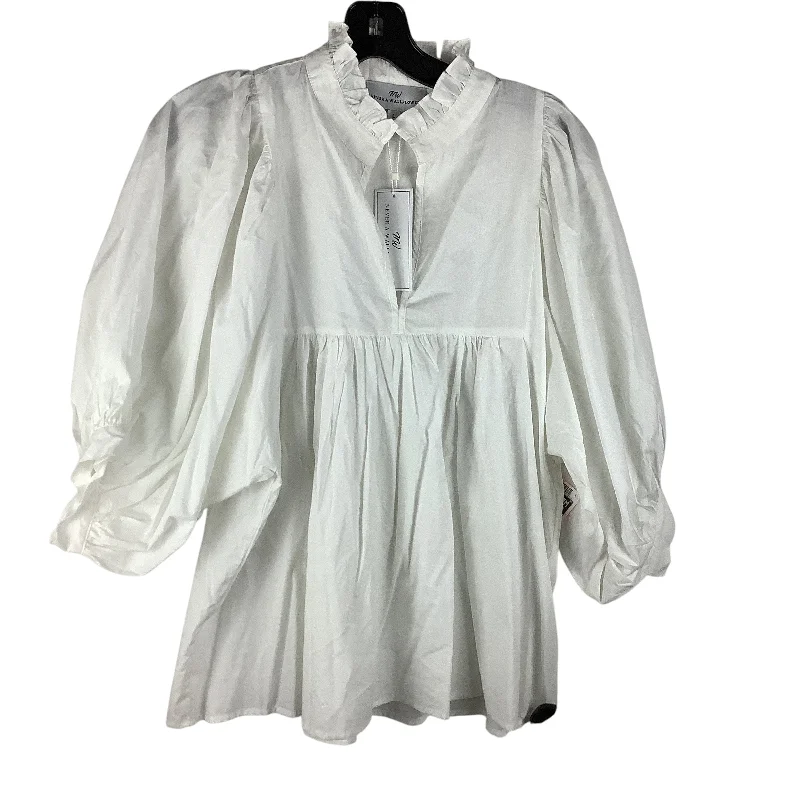 Exquisite Details Top 3/4 Sleeve By Clothes Mentor In White, Size: L