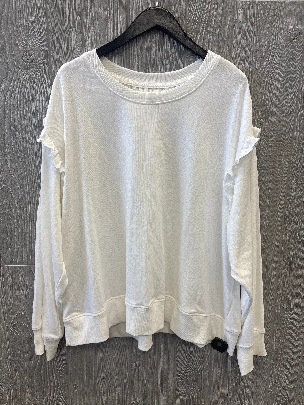 Easy-to-Wear Top Long Sleeve By Clothes Mentor In White, Size: 3x