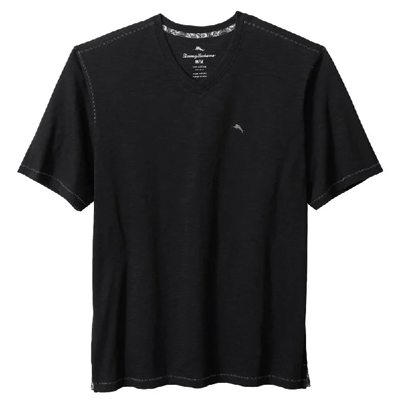 Celebrity Must-have Tommy Bahama Bali Beach Vee T-Shirt - Black