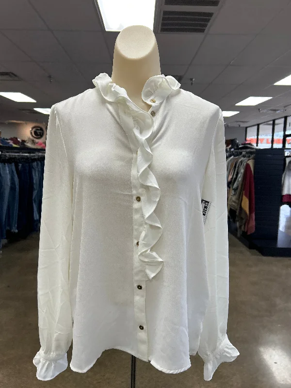 Soft Style Top Long Sleeve By J. Crew In White, Size: S