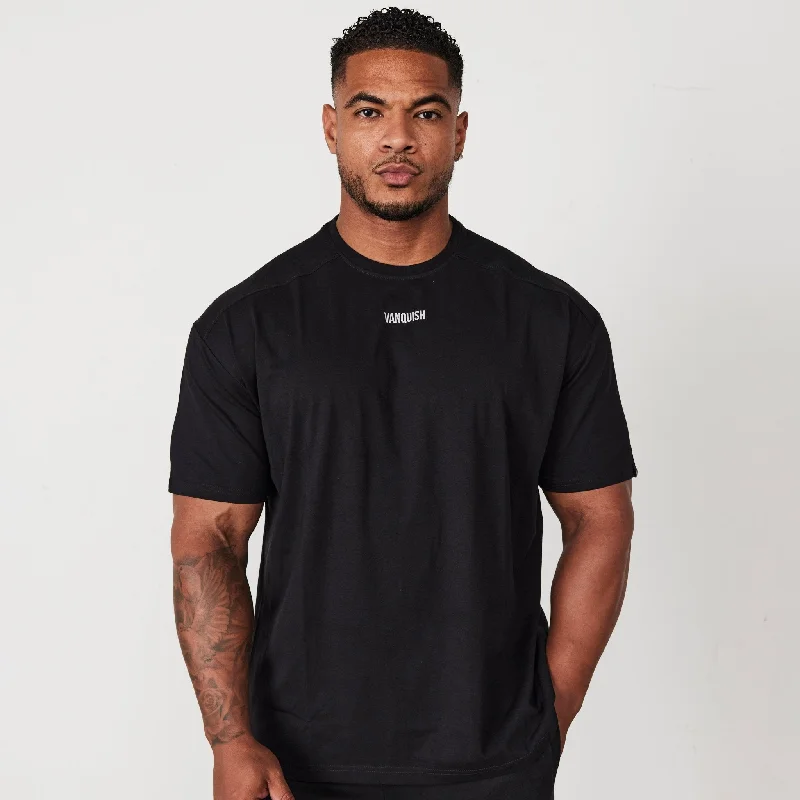 Celebrity Style Vanquish Essential Black Oversized T Shirt