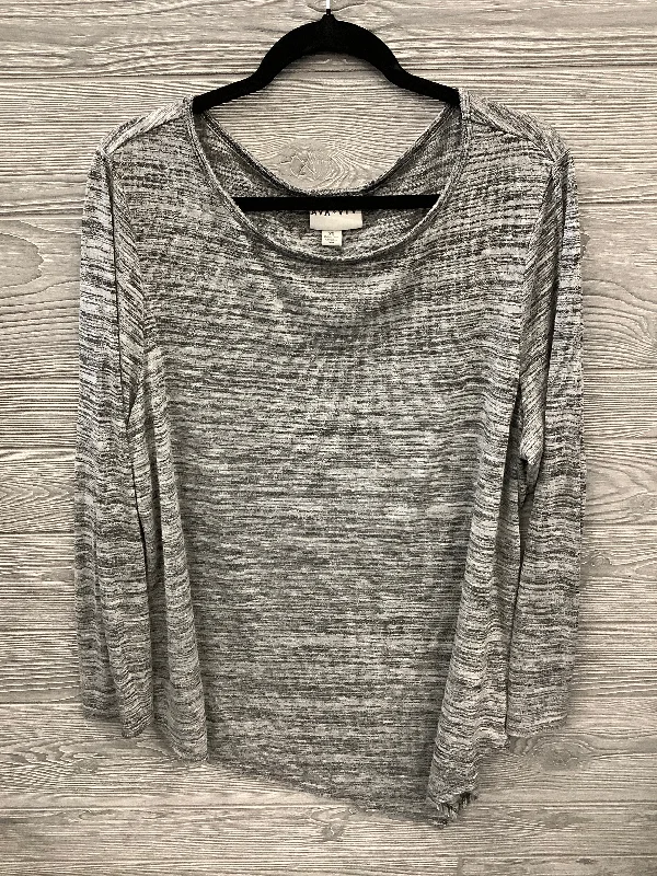 Casual Comfort Top Long Sleeve By Ava & Viv In Grey, Size: 2x
