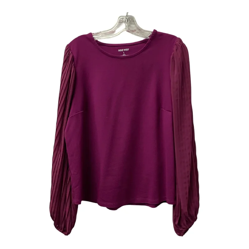 Fashion Innovation Top Ls By Nine West In Purple, Size:L