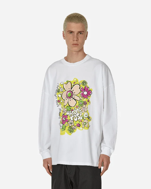 Retro Prints Oversized Longsleeve T-Shirt White
