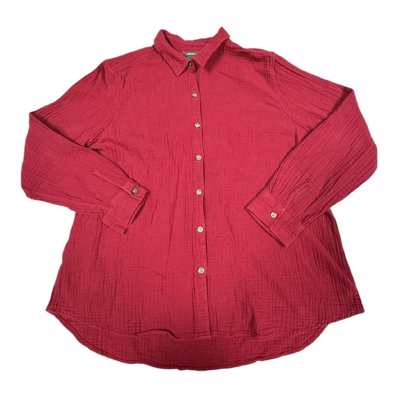 High-end Customization Top Long Sleeve By Eddie Bauer In Pink, Size: Xl