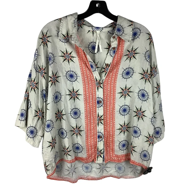 Personal Design Top Short Sleeve By Anthropologie In Multi-colored, Size: S