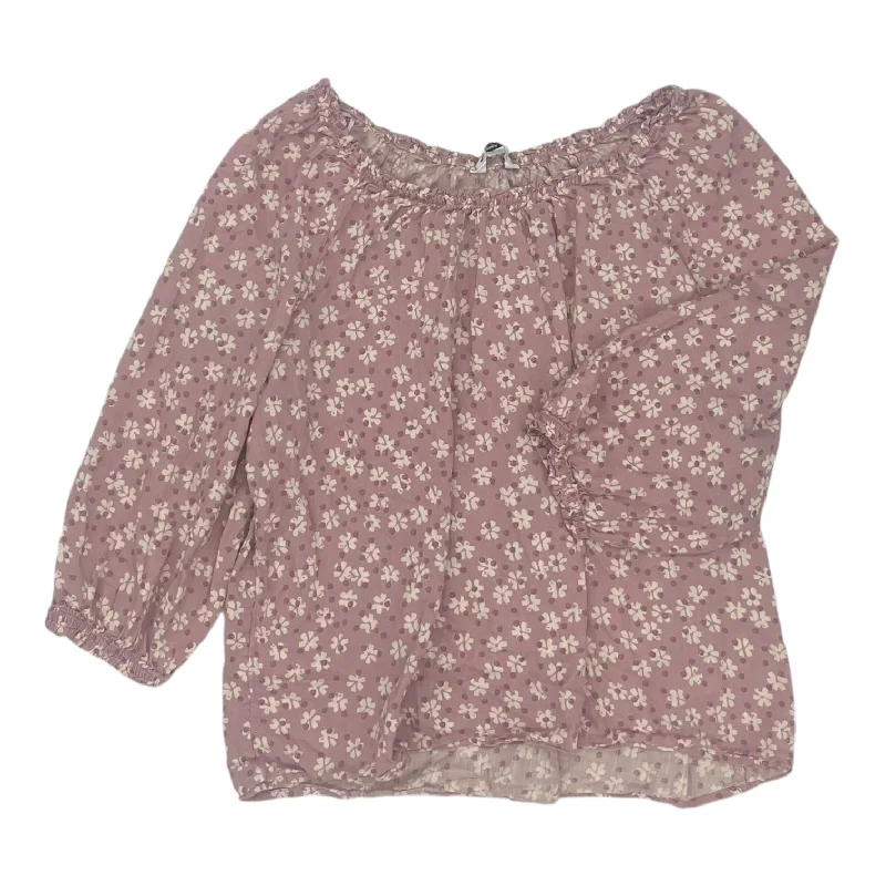 Smart Casuals Top 3/4 Sleeve By Sonoma In Purple, Size:Xl