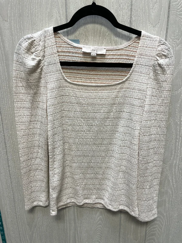 Cozy Fashion Trends Top Long Sleeve By Loft In Striped Pattern, Size: S