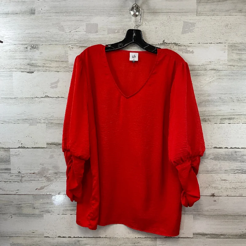 Sweet Breath Top 3/4 Sleeve By Cabi In Red, Size: Xl