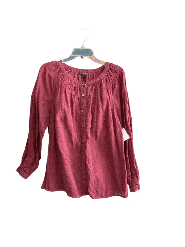 Sports Design Top Long Sleeve By Talbots In Purple, Size: 1x