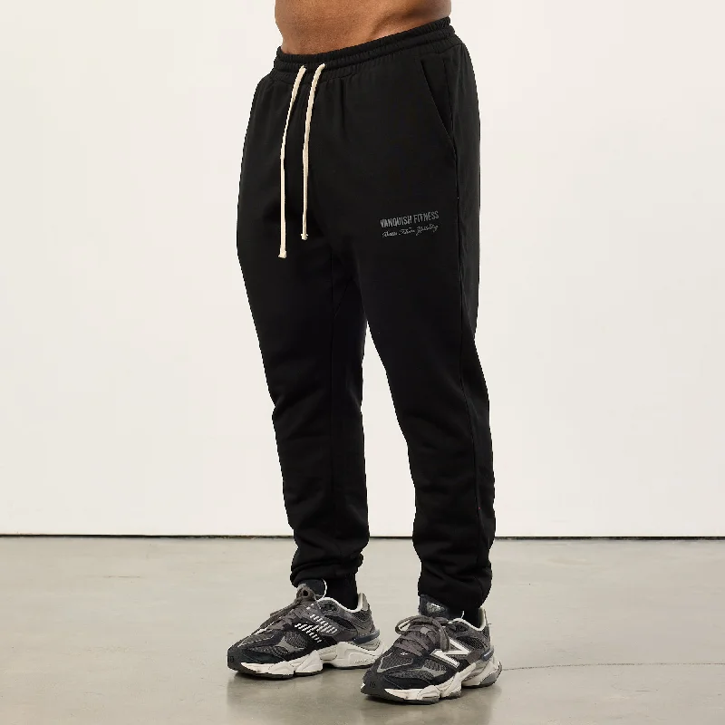 Elegant Wear Vanquish Black Signature Tapered Sweatpants